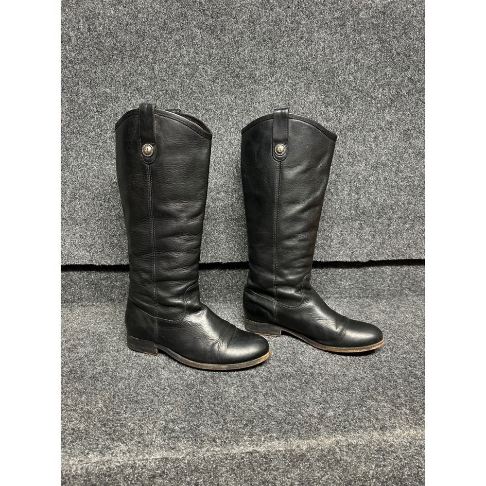 Frye Tall Black Boot Riding Equestrian Melissa 7 Old Money Cowgirl Luxury Staple